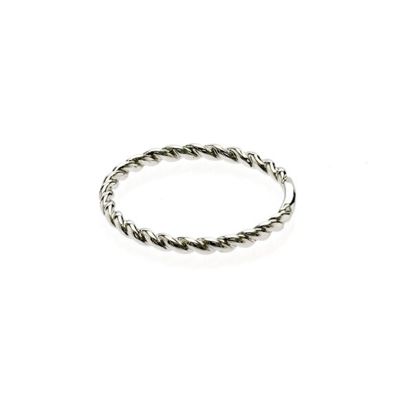 14K White Gold Twisted Rope Band Ring Size 5 - Picture 4 of 5